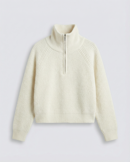 Pull Quarter-Zip Côtelé